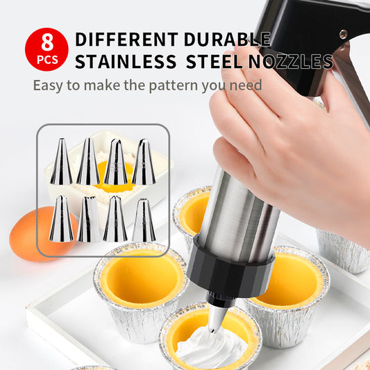 Stainless Steel Cookie & Pastry Press Multi-Nozzle Decorating Set for Home Baking