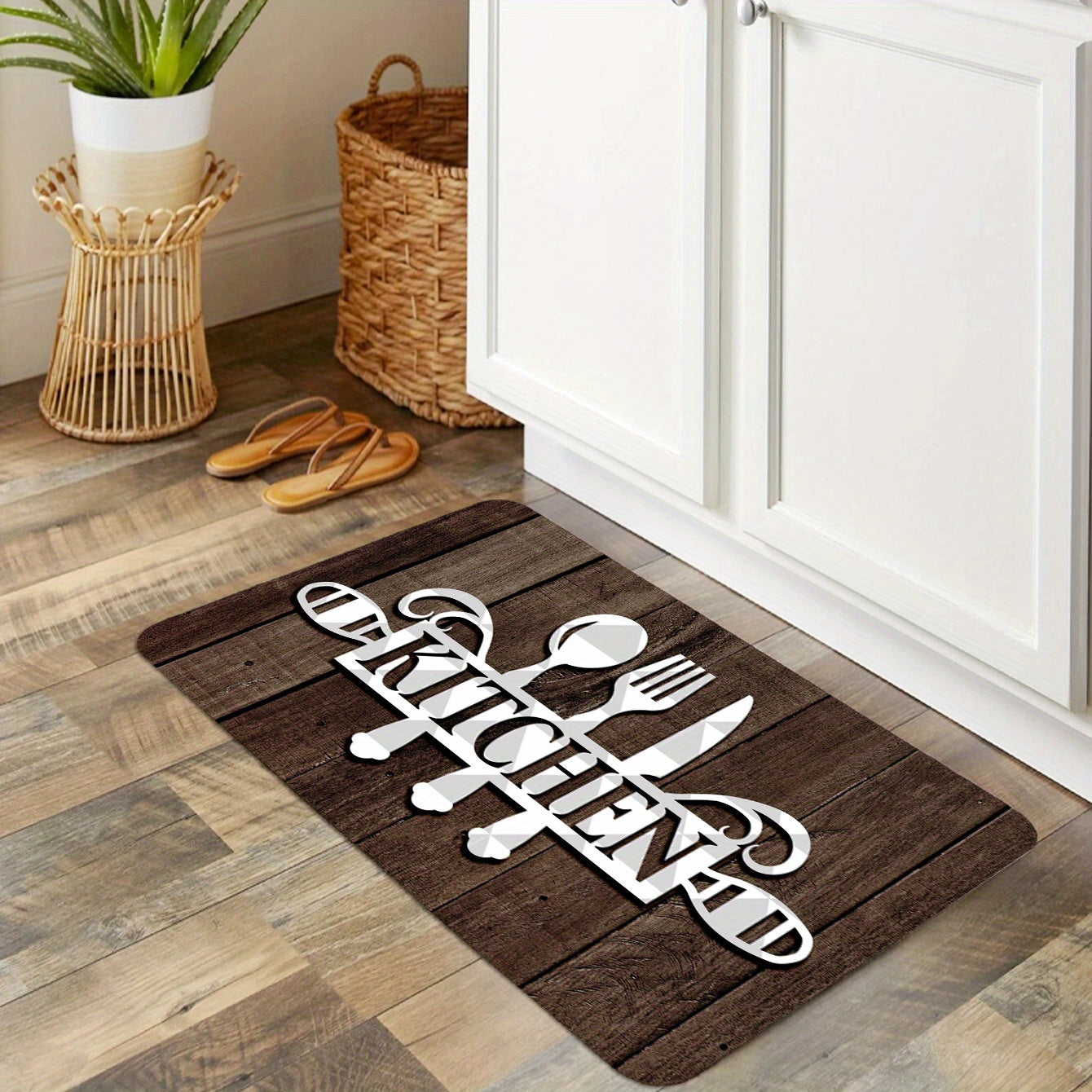 1pc SoftTouch Graphic Kitchen Mat - Aisle Runners with Stain-Resistant Waterproof and Machine Washable Design, Soft Comfortable Area Rug for Living Room Bedroom Kitchen Supplies, Easy to Clean and Maintain