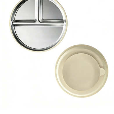 Food-Grade Stainless Steel Kids Plate ? Silicone Suction Base with Removable Compartments