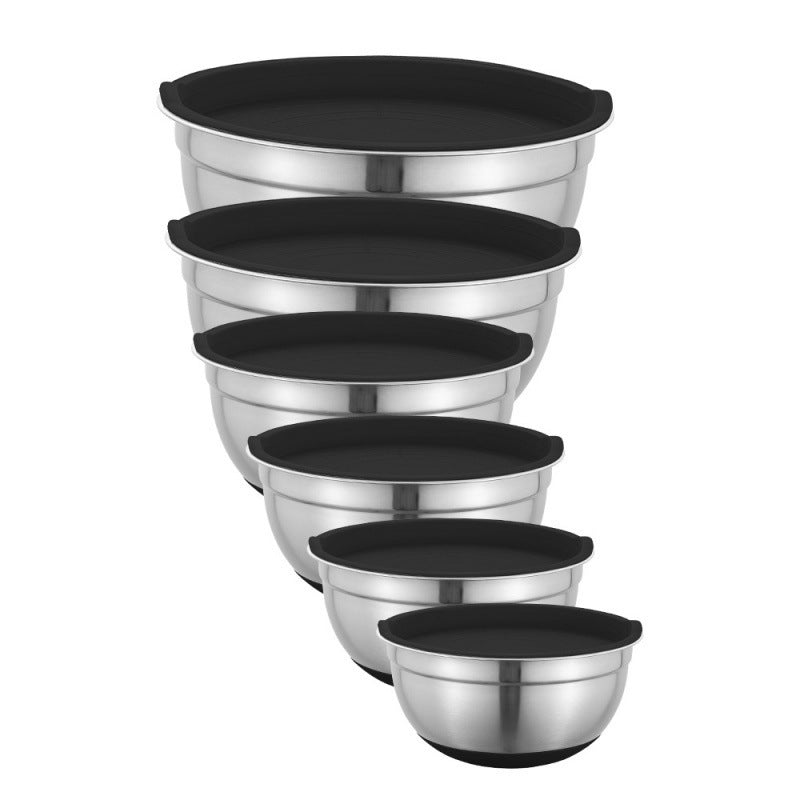Stainless Steel Mixing Bowl Set ? Non-Slip Silicone Base with Lids & Graters