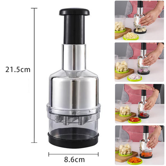 Manual Vegetable Food Chopper – Hand-Press Slicer, Dicer & Garlic Onion Cutter