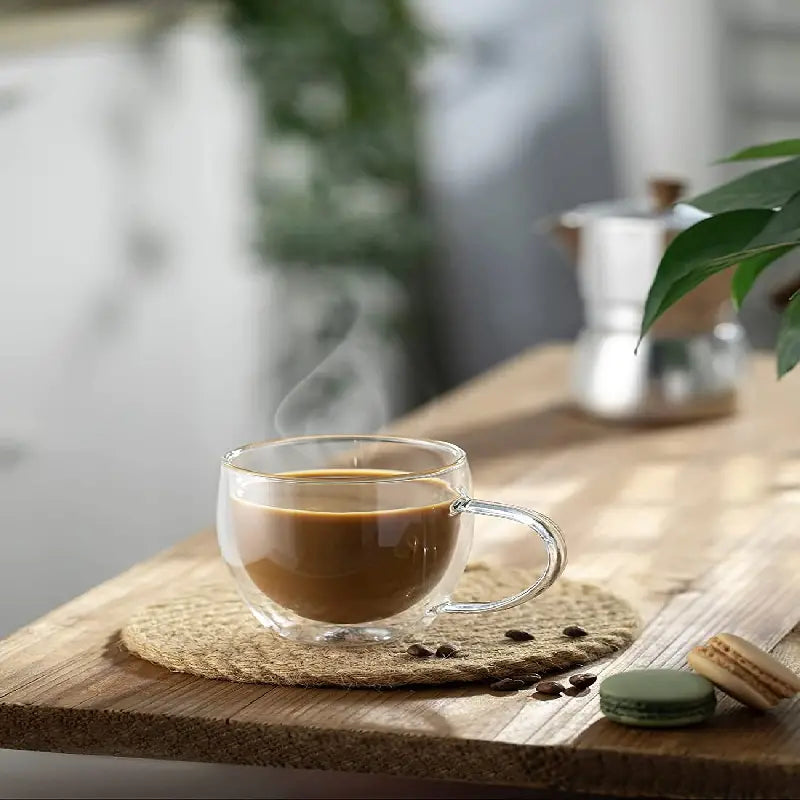 4pcs Double Wall Insulated Glass Coffee Cups Set