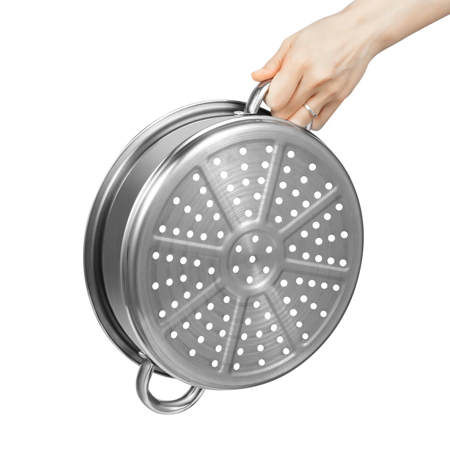 5-Tier Stainless Steel Steamer 15kg Adjustable Grids Glass Lid for Home Kitchen Restaurant Dormitory Cooking