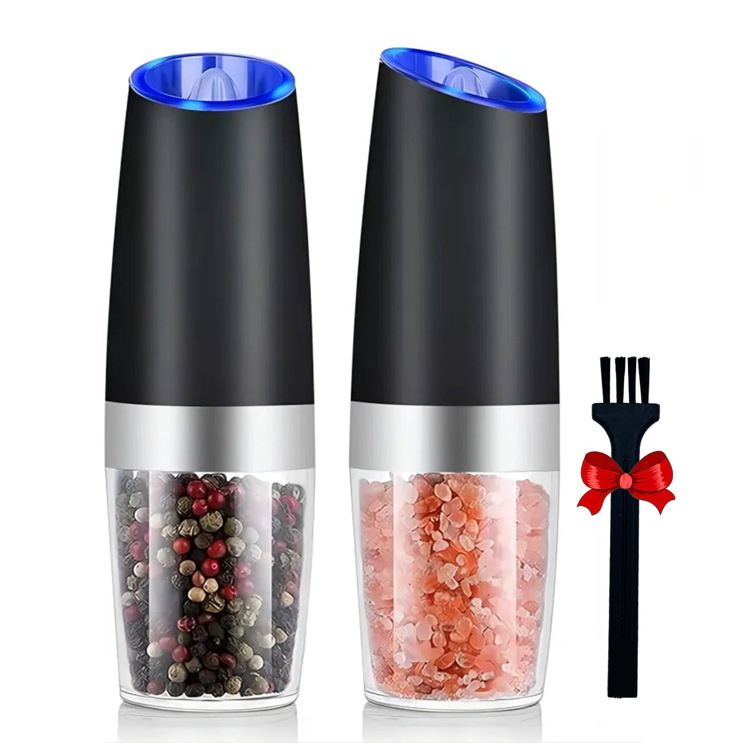 Gravity Electric Salt & Pepper Mill – Automatic Tilt-to-Grind Grinder, Battery Powered with Adjustable Coarseness & Upgraded Large Capacity