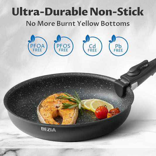 13-Piece Nonstick Cookware Set with Removable Handles – Induction & All-Stove Compatible