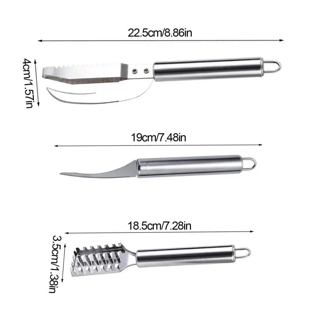 Fish Scale Remover Knife Picking shrimp thread Stainless Scaler for Fish Cleaning Tools Fish Skin Brush Tongs Kitchen Tweezers