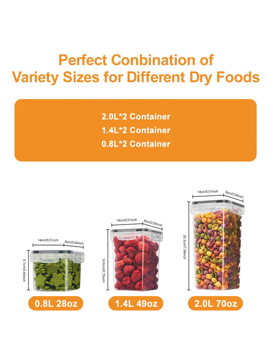 12pcs,Airtight food storage containers with LIDS and labels,plastic kitchen storage containers, dry cargo jars for flour, sugar