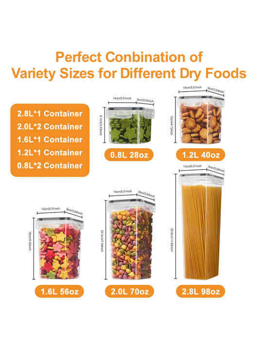 14pcs,kitchen gadgets, sealed pasta boxes with LIDS, labels and markings - versatile containers for pasta, dry food,