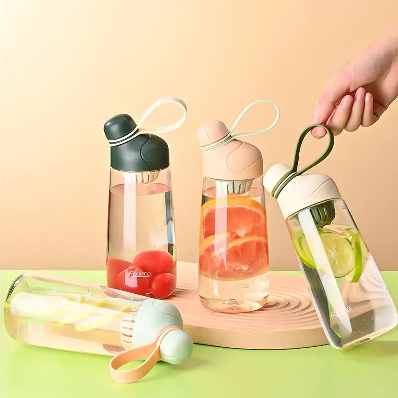 Portable 600ml Plastic Water Bottle with Tea Strainer