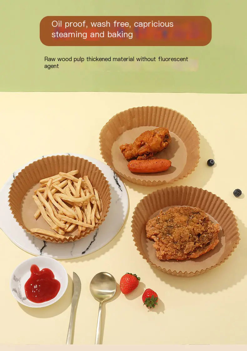 100 Pcs Disposable Paper Air Fryer Liners for Roasting