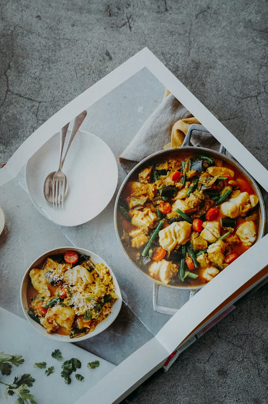 cooked food on white ceramic plate