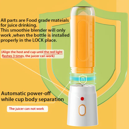 [1pc, Portable USB Mini Blender] Portable USB Rechargeable Mini Blender, 1pc of 450Ml Juicer Includes 2 Cups, Wireless And Easy to Carry, Comes with a Bonus Sports Cup Cover, Ideal Personal Size Blender for Smoothies And Shak