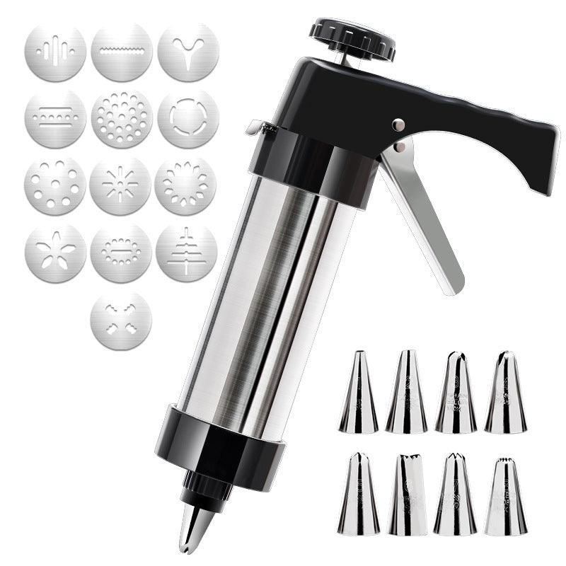 Stainless Steel Cookie & Pastry Press ? Multi-Nozzle Decorating Set for Home Baking