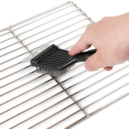 8in Portable Grill Cleaner: Deep Clean Steel Brush with Plastic Handle - BBQ Accessories for Back to School Kitchen Gadgets Kitchen Accessories