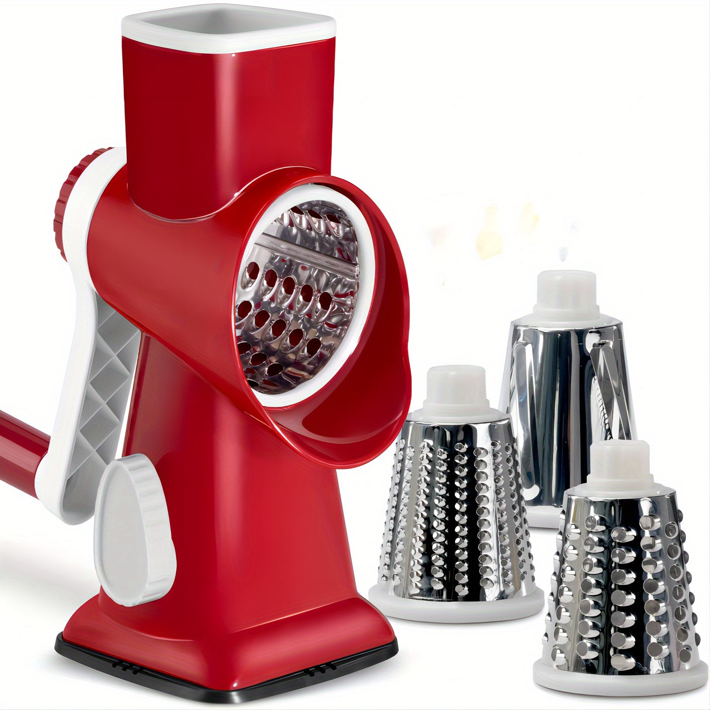 3-Blade Manual Cheese Grater - Effortless Slicing for Cheese, Vegetables, Nuts, and More with Interchangeable Blades - A Must-Have Kitchen Essential for Home Cooks and Foodies