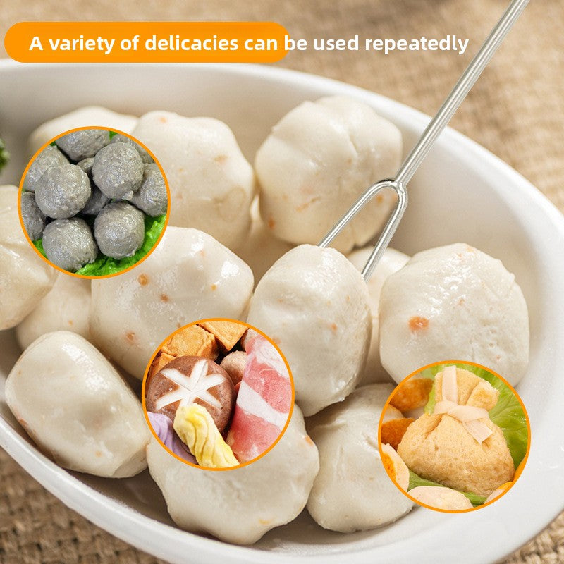 Retractable Stainless Steel Fondue & BBQ Fork ? Extendable Multi-Purpose Kitchen Tool