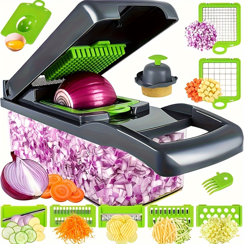13-in-1 Multifunctional Vegetable Chopper Professional Onion Chopper with 8 Blades for Restaurant Kitchen