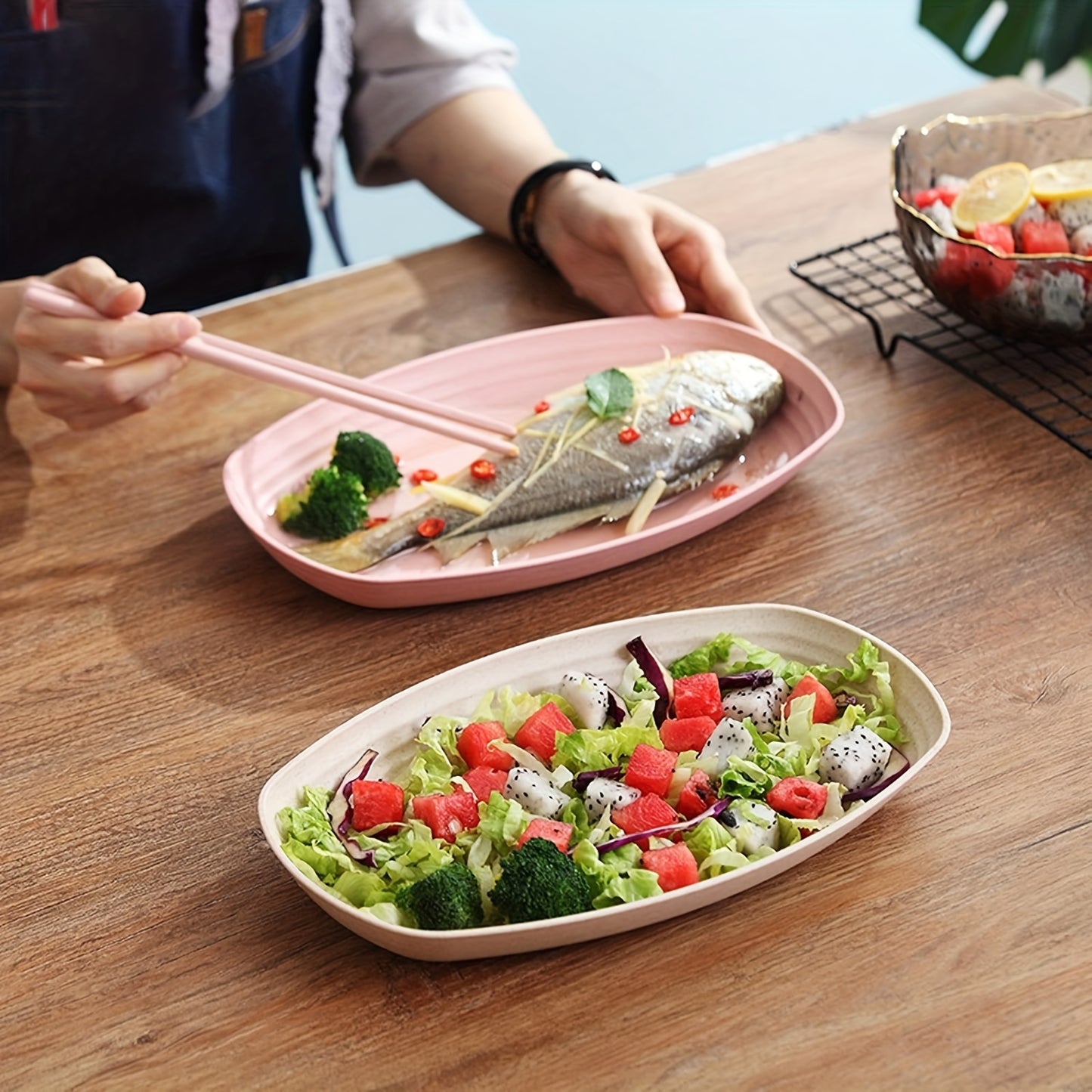 8pcs Sustainable Wheat Straw Plates, 11" Microwave Safe Lightweight Dinner & Lunch Plates for All Seasons - Perfect for Kitchen & Restaurant Use