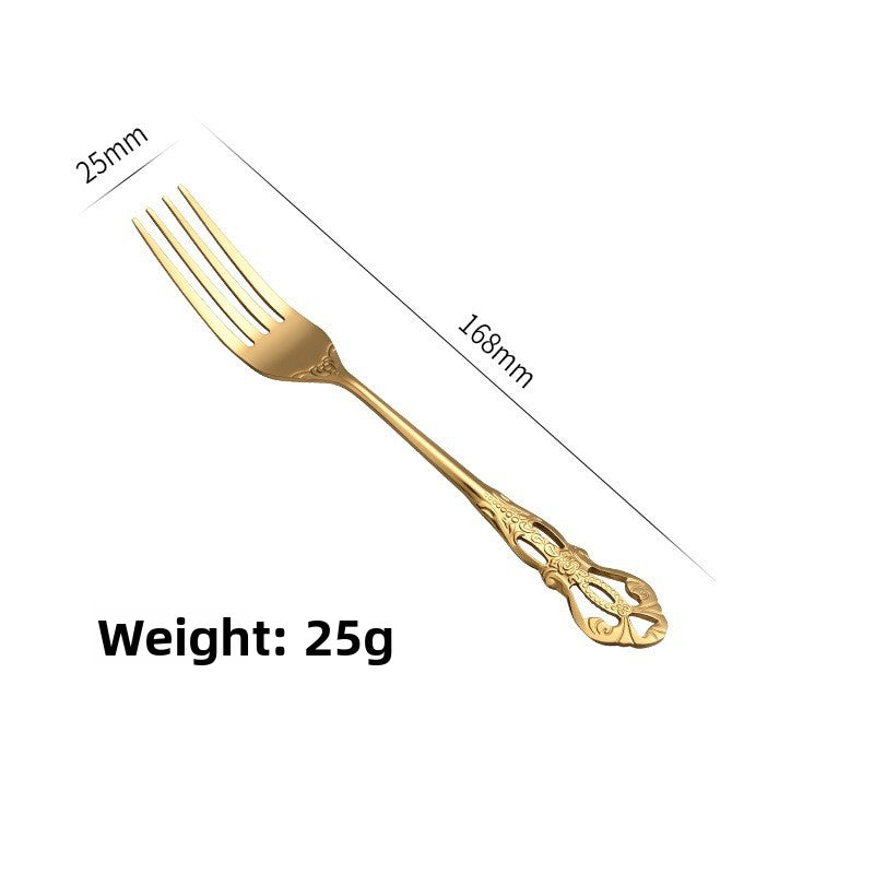 Elegant 410 Stainless Steel Cutlery Set with Retro Hollow Design