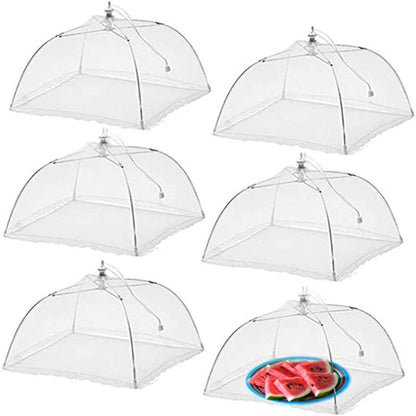 Foldable Food Cover ? Fly-Proof & Dust-Proof Mesh with Decorative Lace Edge