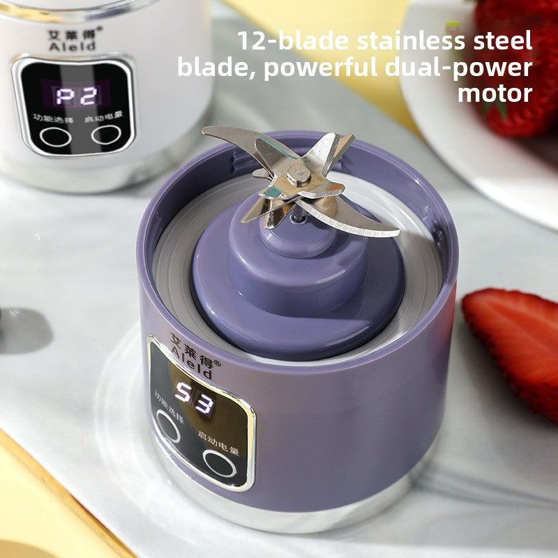 Portable Electric Fruit & Vegetable Juicer ? 12-Blade High-Speed Juicer with 450ML Cup