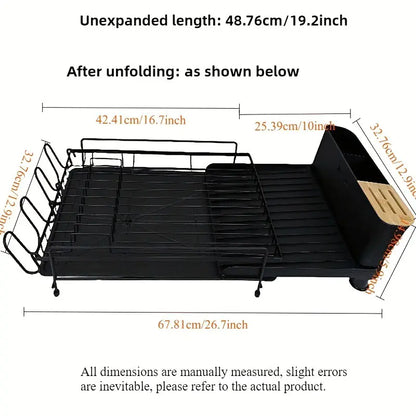 Retractable Kitchen Dish Cutlery & Cup Draining Rack