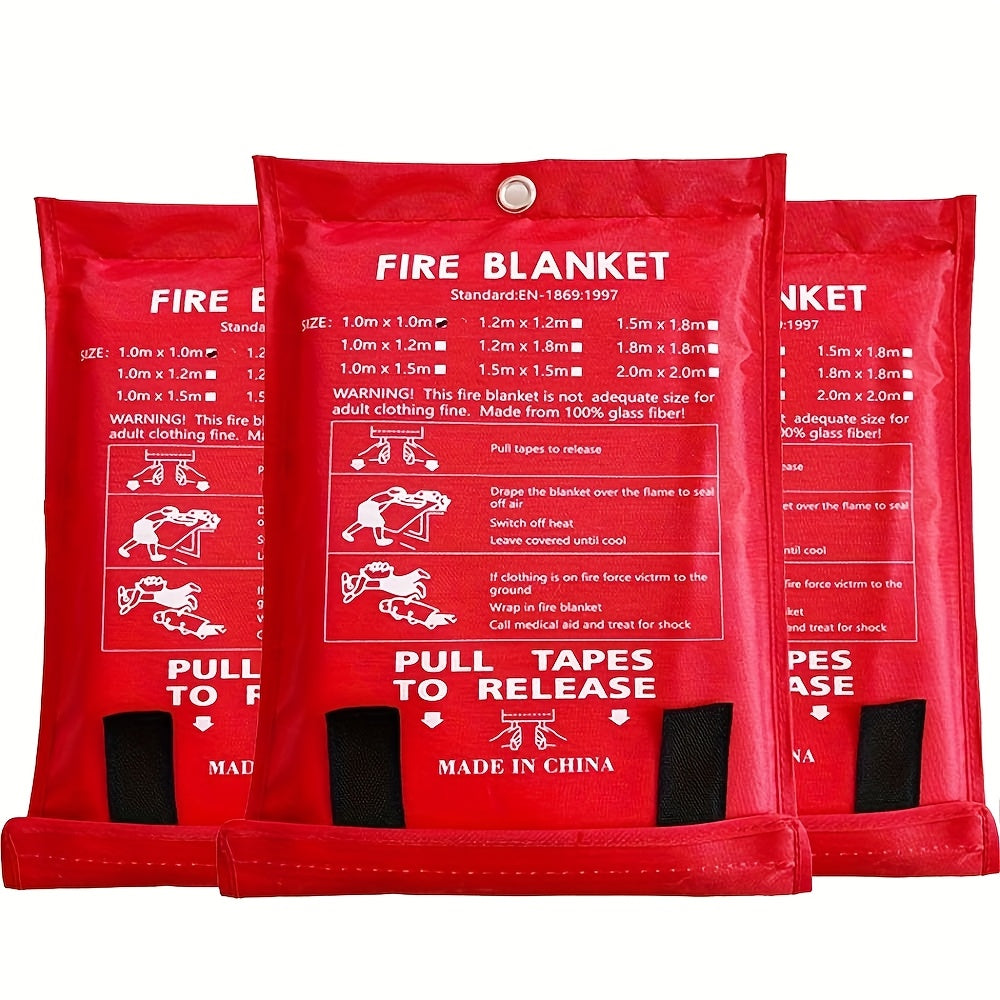 5pcs - Emergency Fire Blanket, Firefighter'S Accessory, Fireproof Blanket, Flame Retardant Blanket, Suitable for Home, Kitchen, School, Car, Office, Warehouse Safety Blanket 40"x 40"