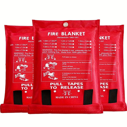5pcs - Emergency Fire Blanket, Firefighter'S Accessory, Fireproof Blanket, Flame Retardant Blanket, Suitable for Home, Kitchen, School, Car, Office, Warehouse Safety Blanket 40"x 40"