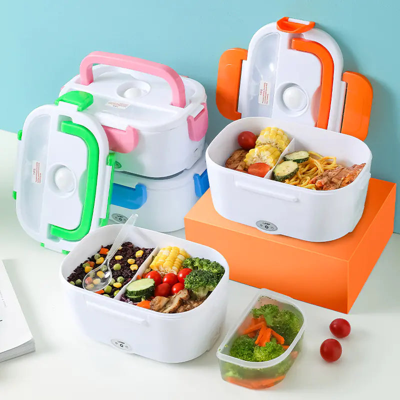 Double-Layer Stainless Steel Heated Lunch Box – Portable Electric Food Warmer