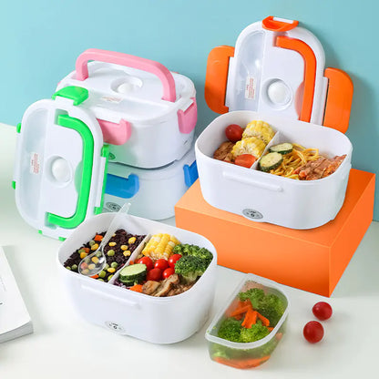 Double-Layer Stainless Steel Heated Lunch Box – Portable Electric Food Warmer