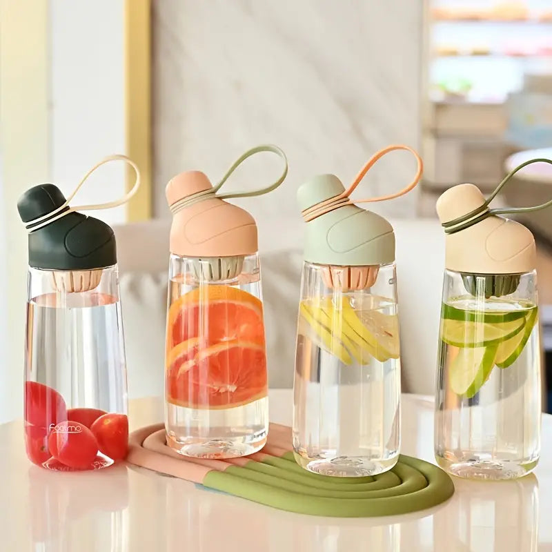 Portable 600ml Plastic Water Bottle with Tea Strainer