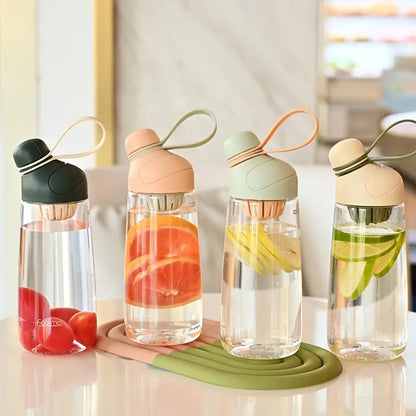 Portable 600ml Plastic Water Bottle with Tea Strainer