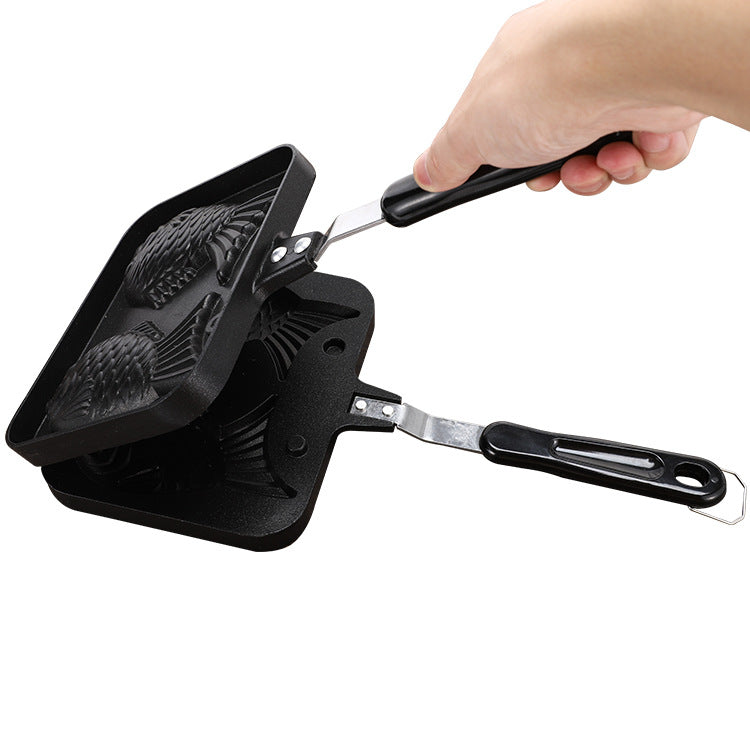 Double-Sided Non-Stick Fish-Shaped Waffle Pan ? Gas Stove & Open Flame Compatible