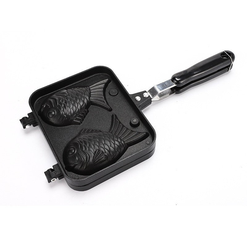 Double-Sided Non-Stick Fish-Shaped Waffle Pan ? Gas Stove & Open Flame Compatible