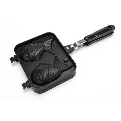 Double-Sided Non-Stick Fish-Shaped Waffle Pan ? Gas Stove & Open Flame Compatible