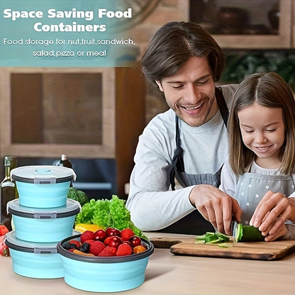 8pcs Set Foldable Food Storage Containers, Lunch Box with Cover, Microwavable And Dishwasher, for Back to School, Class, College, School Supplies, Kitchen Organizers And Storage, Kitchen Accessories