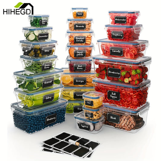 48pcs, Food Container, Plastic Food Storage Containers With Lids, BPA Free, Stackable, Different Sizes Set For Kitchen Organizing, Pantry Storage And Meal Prep