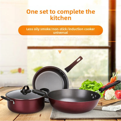 Non-Stick Cookware Set ? Multi-Purpose Fine Iron Pots & Frying Pan with Gift Packaging