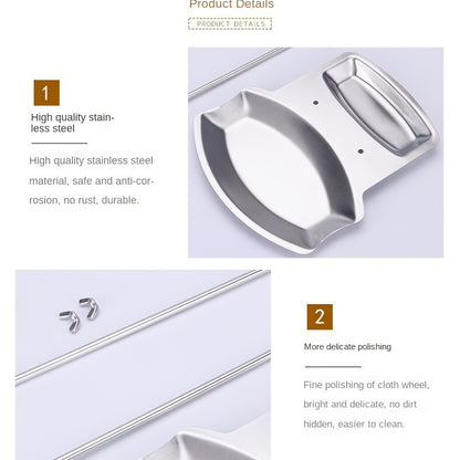 1pc Stainless Steel Pot Cover Rack, Household Kitchen Storage Rack, Pot Cover Storage Tray, Spoon Rack, Table Top, Seated With Tray