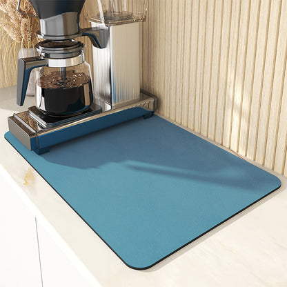 Super Absorbent Dish Drying Mat - 16"x18" Heat Resistant Drainer with Non-Slip Rubber Backed, Hide Stains, Perfect for Kitchen Counters, Restaurants, and Cafes