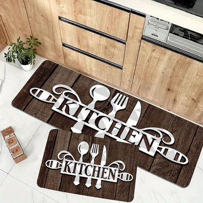 1pc SoftTouch Graphic Kitchen Mat - Aisle Runners with Stain-Resistant Waterproof and Machine Washable Design, Soft Comfortable Area Rug for Living Room Bedroom Kitchen Supplies, Easy to Clean and Maintain