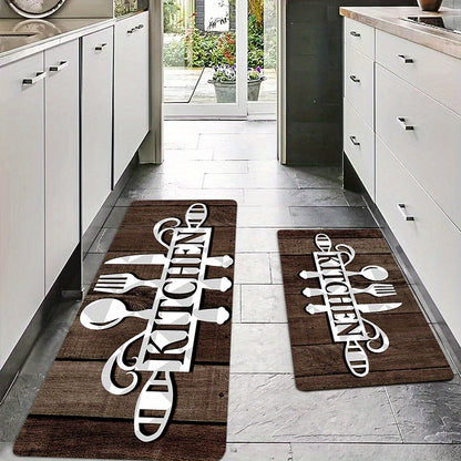 1pc SoftTouch Graphic Kitchen Mat - Aisle Runners with Stain-Resistant Waterproof and Machine Washable Design, Soft Comfortable Area Rug for Living Room Bedroom Kitchen Supplies, Easy to Clean and Maintain