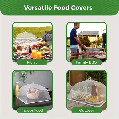 3pcs Ultimate Foldable Picnic Net Food Covers - Large, UV-resistant, Dust-proof Kitchen Tool - Perfect for Vegetables, Restaurants, Food Trucks, Outdoor & Indoor Dining Adventures