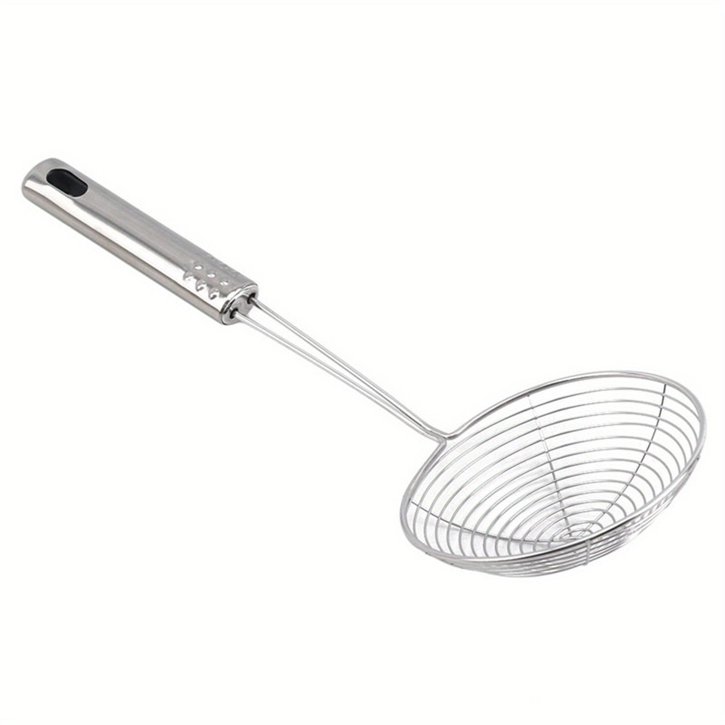 1pc Premium Metal Wire Strainer Ladle - Ergonomic Handle, Fine Mesh Skimmer Spoon for Frying, Boiling & Draining - Essential Kitchen Tool for Delicious Fried Food, Sturdy & Versatile Gadget
