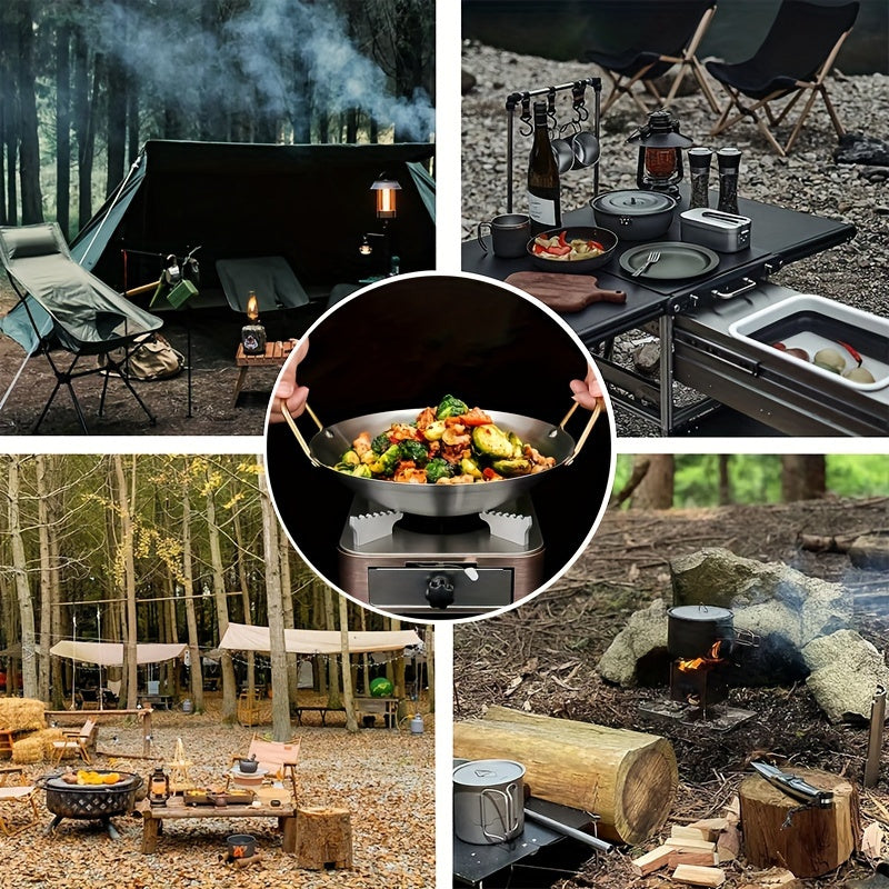 Stainless Steel Wok, Thickened Soup Pot, Round Bottom Pot For Restaurant Kitchen And Outdoor Camping