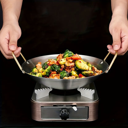 Stainless Steel Wok, Thickened Soup Pot, Round Bottom Pot For Restaurant Kitchen And Outdoor Camping