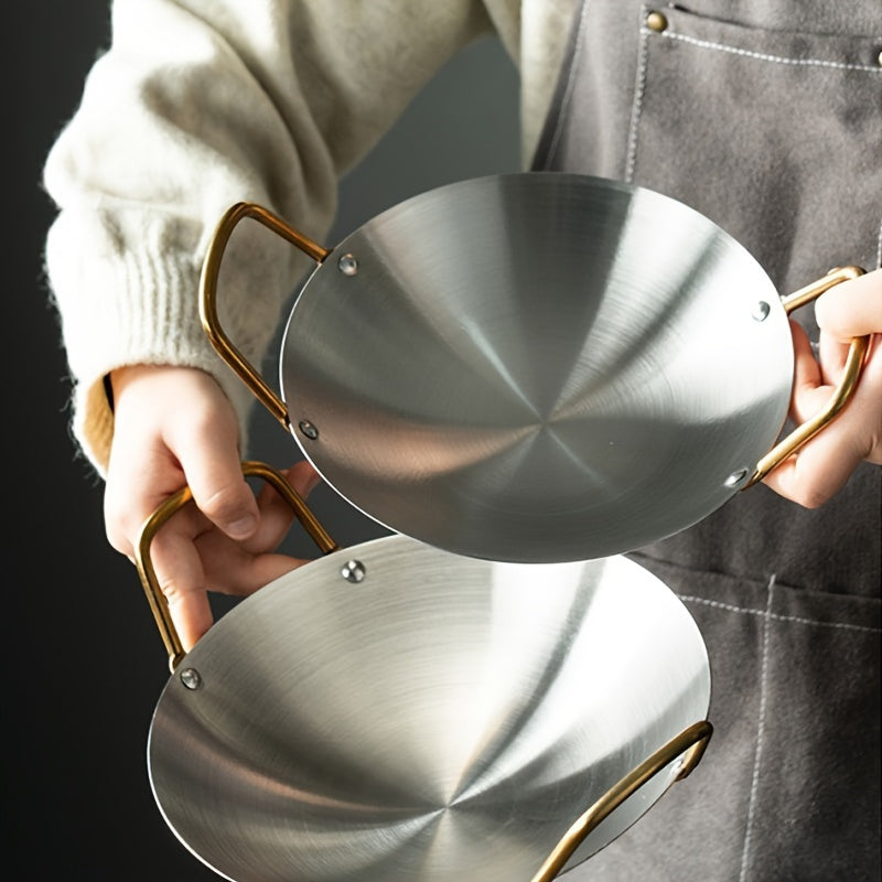 Stainless Steel Wok, Thickened Soup Pot, Round Bottom Pot For Restaurant Kitchen And Outdoor Camping