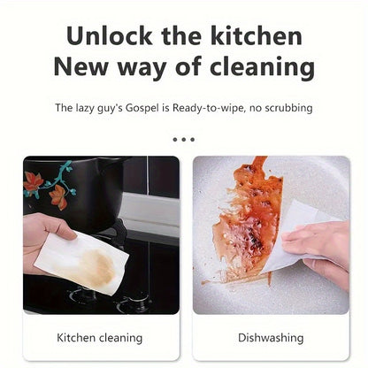 4 Packs Kitchen Wipes - 80 Sheets Each, Dye-Free Individual Disposable Paper Towels, Grease & Stain Removal, Pre-Moistened Household Cleaning Cloths