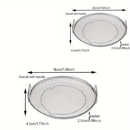 Reusable Stainless Steel Round Mesh Basket - Oil Filter Tray, Kitchen Strainer, Outdoor Camping Barbecue Accessories, Christmas Gift