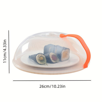 1pc clear splash food cover, oil and splash microwave heating cover, steam vent microwave tray cover bowl cover, easy to grip, suitable for microwave and kitchen supplies, RV kitchen supplies.